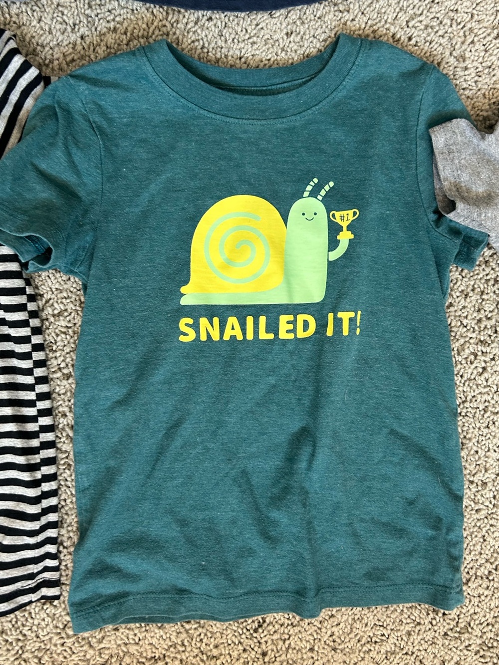 Cat & Jack Teal Green 'Snailed It!' Graphic Tee